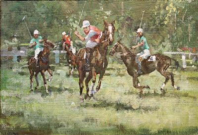 PLAYING POLO, THE PHOENIX PARK by James le Jeune  at deVeres Auctions
