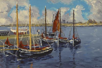 KINVARA HARBOUR, CO. GALWAY by Ivan Sutton  at deVeres Auctions