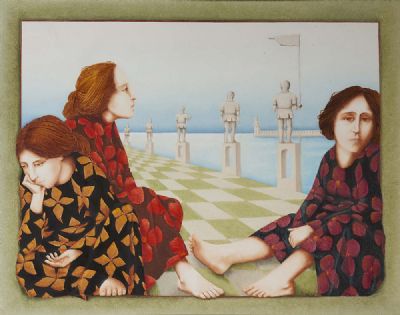 THREE WOMEN REMEMBERING AN EXTINCT GENDER by Barry Castle sold for €2,000 at deVeres Auctions