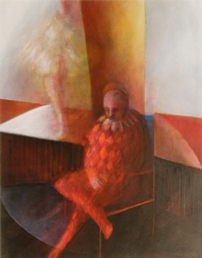 FIGURE IN INTERIOR IV by John Kelly sold for €200 at deVeres Auctions