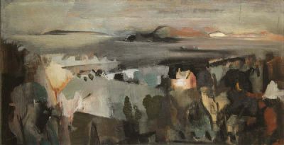 LATE EVENING PEDREGALEGOS, 1951 by George Campbell sold for €1,100 at deVeres Auctions