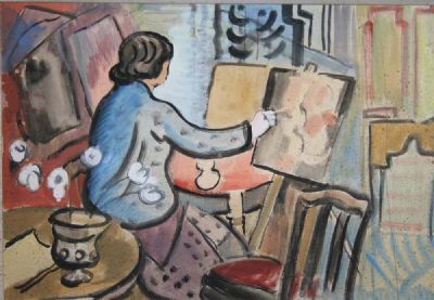 AFTER MASS, ARDMORE by Joan Jameson sold for €1,600 at deVeres Auctions