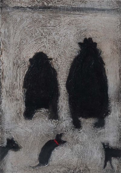 TWO MEN AND THREE DOGS by Ross Wilson  at deVeres Auctions