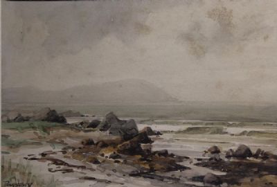 COASTAL LANDSCAPE by Frank McKelvey sold for €350 at deVeres Auctions