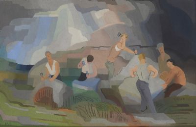 STONEWORKERS by Margaret Stokes sold for €3,600 at deVeres Auctions