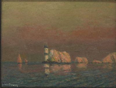 AFTER GLOW, THE NEEDLES by Julius Olsson sold for €700 at deVeres Auctions