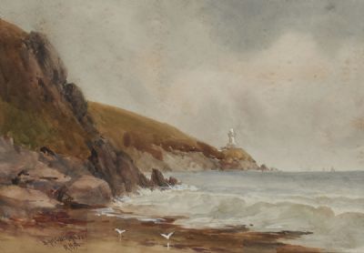 VIEW OF THE BAILY LIGHT HOUSE by William Bingham McGuinness sold for €190 at deVeres Auctions