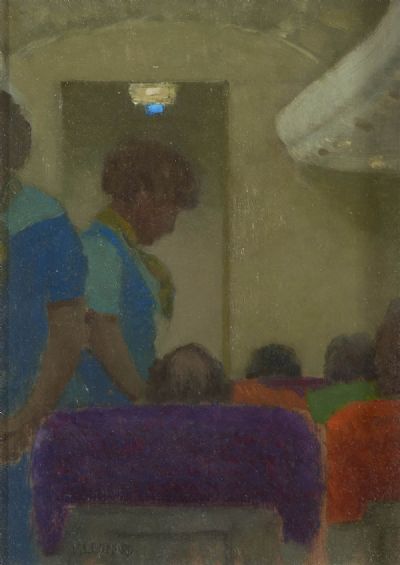 CROWDED PLANE, AER LINGUS HOSTESSES by Patrick Leonard sold for €600 at deVeres Auctions