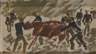 SHIPPING CATTLE II by Elizabeth Rivers sold for €550 at deVeres Auctions