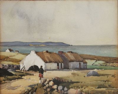 COTTAGES by Maurice Canning Wilks sold for €400 at deVeres Auctions