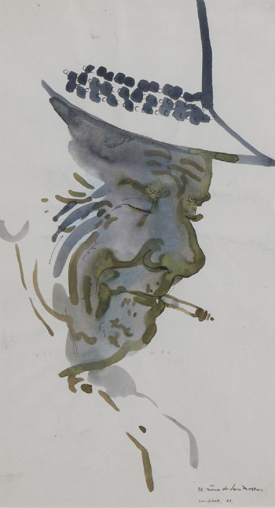 MAN SMOKING by George Campbell sold for €200 at deVeres Auctions