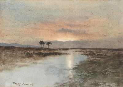 LAKE SCENE, EVENING by William Percy French sold for €1,800 at deVeres Auctions