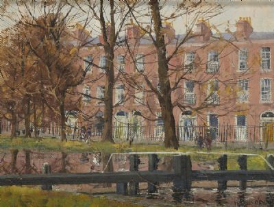 CANAL, HERBERT PLACE, by Fergus O'Ryan sold for €300 at deVeres Auctions