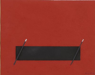 RED AND BLACK PAINTING I by Cecil King sold for €600 at deVeres Auctions