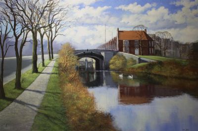 SWANS ON THE CANAL by Liam Jones  at deVeres Auctions