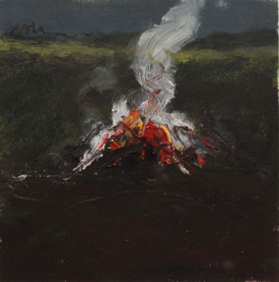 BONFIRE STUDY II by Michael Gemmell sold for €200 at deVeres Auctions