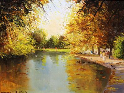 ST STEPHENS GREEN, DUBLIN by Norman J McCaig sold for €600 at deVeres Auctions