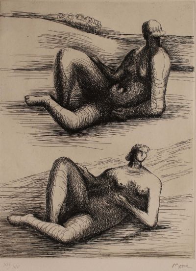 FIGURES RECLINING by Henry Moore sold for €1,300 at deVeres Auctions