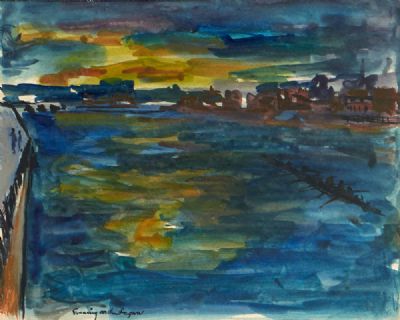 EVENING ON THE LAGAN by Basil Blackshaw  at deVeres Auctions