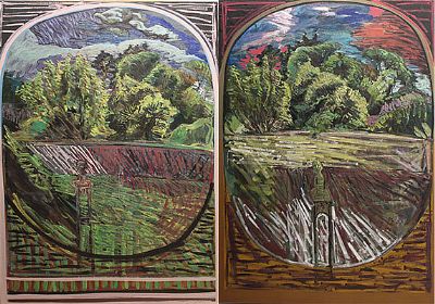 HEAD IN LANDSCAPE NO.1 and 2 by Brian Bourke  at deVeres Auctions