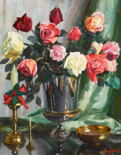 STILL LIFE WITH VASE OF FLOWERS by George Collie sold for €2,600 at deVeres Auctions