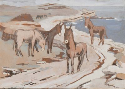 ACHILL DONKEYS by Mainie Jellett sold for €3,000 at deVeres Auctions