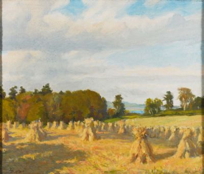 HAYSTACKS by Dermod O'Brien sold for €3,200 at deVeres Auctions