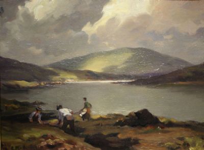 CUTTING TURF by Charles J. McAuley sold for €800 at deVeres Auctions
