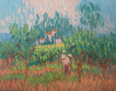IN A CITRUS ORCHARD, NERJA by Desmond Carrick sold for €850 at deVeres Auctions
