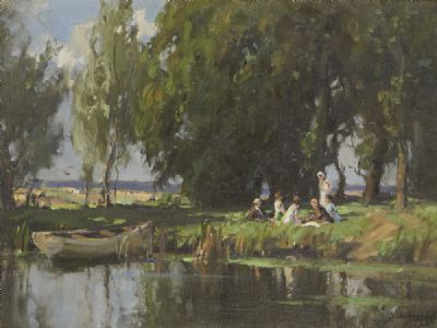 THE PICNIC by Frank McKelvey sold for €16,000 at deVeres Auctions