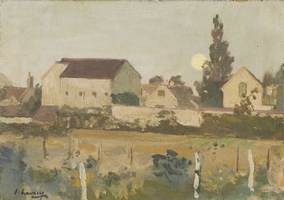 COTTAGES, BARBIZON by MOONLIGHT by Sir John Lavery sold for €17,500 at deVeres Auctions