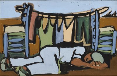RESTING by THE LINE by Gerard Dillon  at deVeres Auctions