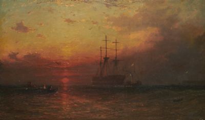 SUNSET AFTER THE STORM by James Francis Danby sold for €5,500 at deVeres Auctions