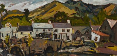 LEENANE VILLAGE, CO. GALWAY by Kitty Wilmer O'Brien sold for €3,200 at deVeres Auctions