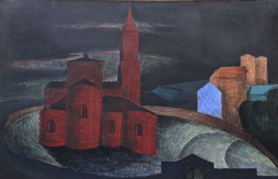 ROMANESQUE CHURCH AT SEGOVIA by Patrick Pye sold for €1,400 at deVeres Auctions