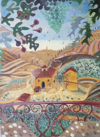 TUSCAN HILLFARM by Pauline Bewick sold for €2,800 at deVeres Auctions