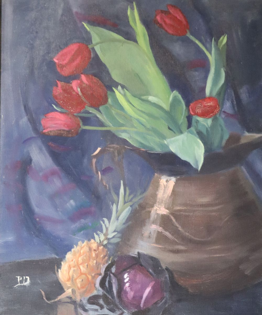RED TULIPS by Phoebe Donovan sold for €260 at deVeres Auctions
