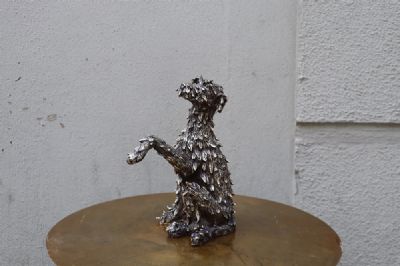 WOLFHOUND WITH PAW UP by Patrick O'Reilly sold for €2,400 at deVeres Auctions