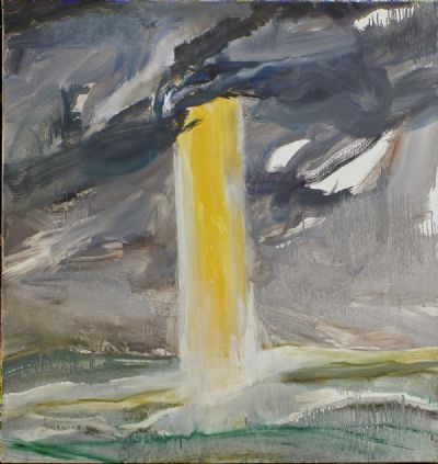 GREY AND YELLOW GODEAM by Barrie Cooke sold for €13,500 at deVeres Auctions