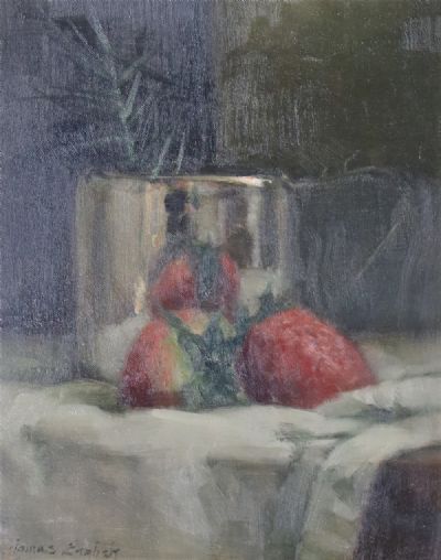 SILVER JUG AND STRAWBERRIES by James English  at deVeres Auctions