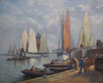 CONTINENTAL HARBOUR SCENE by L. Richards  at deVeres Auctions