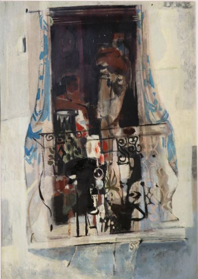 MY NEAR NEIGHBOURS, MALAGA by George Campbell sold for €3,000 at deVeres Auctions