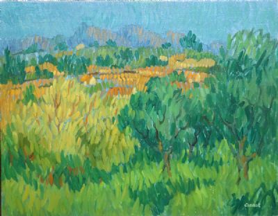 IN THE HILLS, NERJA by Desmond Carrick sold for €1,200 at deVeres Auctions