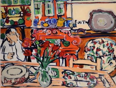 CAFE INTERIOR by Elizabeth Cope  at deVeres Auctions