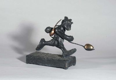 BEAR WITH MANDOLIN AND EGG & SPOON by Patrick O'Reilly  at deVeres Auctions