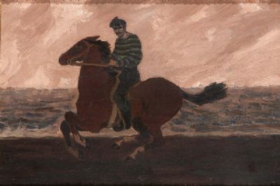 RACING ON THE STRAND by Jack Butler Yeats  at deVeres Auctions