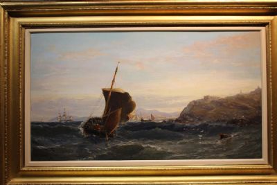 SHIPPING OFF THE HEADLAND by Edwin Hayes  at deVeres Auctions