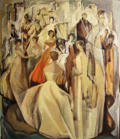 FIGURES AT A BALL by Mary Swanzy  at deVeres Auctions
