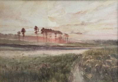 RIVER LANDSCAPE WITH TREES by William Percy French  at deVeres Auctions
