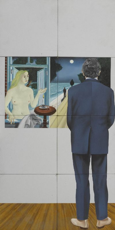 Man and Delvaux by Robert Ballagh  at deVeres Auctions